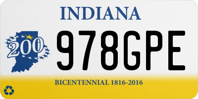 IN license plate 978GPE