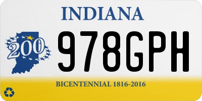 IN license plate 978GPH