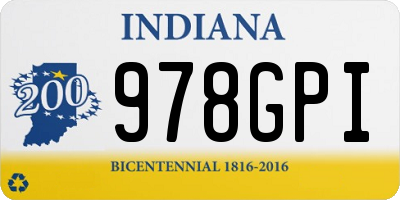 IN license plate 978GPI