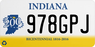 IN license plate 978GPJ