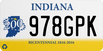 IN license plate 978GPK