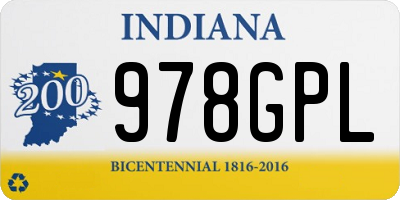 IN license plate 978GPL