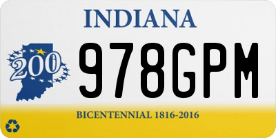 IN license plate 978GPM