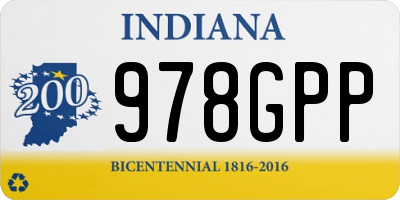 IN license plate 978GPP