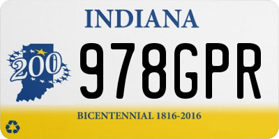 IN license plate 978GPR