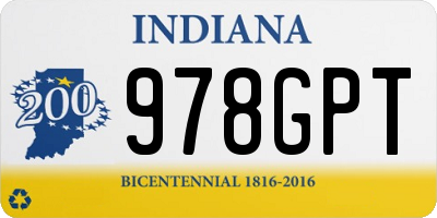IN license plate 978GPT