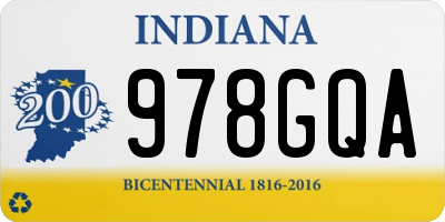 IN license plate 978GQA