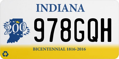 IN license plate 978GQH