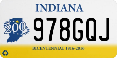 IN license plate 978GQJ