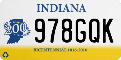 IN license plate 978GQK