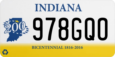 IN license plate 978GQO