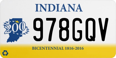 IN license plate 978GQV