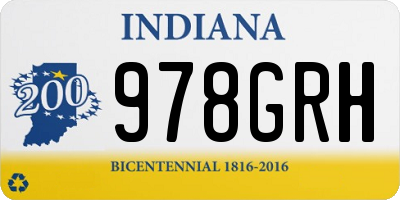 IN license plate 978GRH