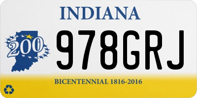 IN license plate 978GRJ