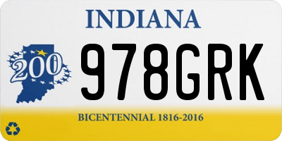 IN license plate 978GRK