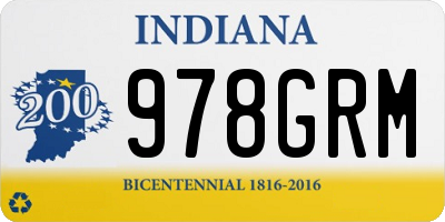IN license plate 978GRM