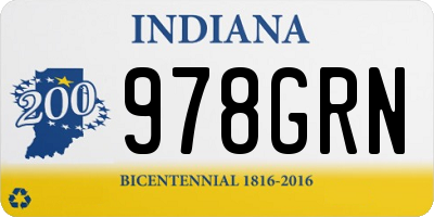 IN license plate 978GRN
