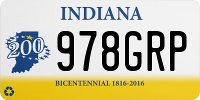 IN license plate 978GRP