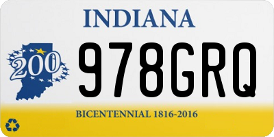 IN license plate 978GRQ