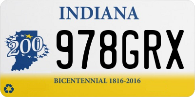 IN license plate 978GRX