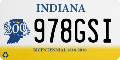 IN license plate 978GSI