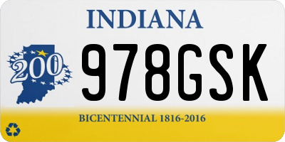IN license plate 978GSK