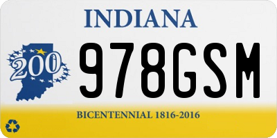 IN license plate 978GSM