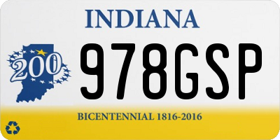 IN license plate 978GSP