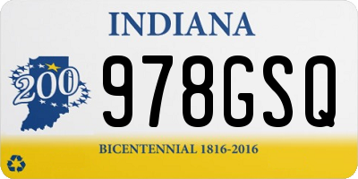IN license plate 978GSQ