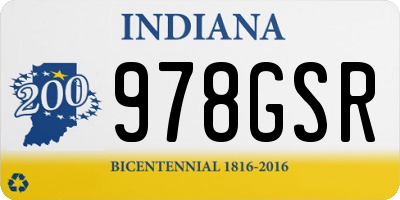IN license plate 978GSR