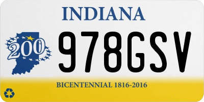 IN license plate 978GSV