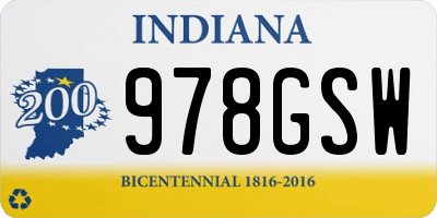 IN license plate 978GSW