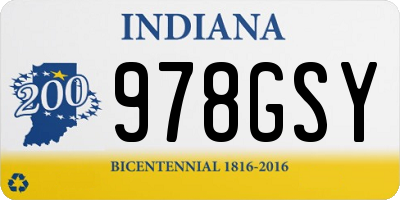 IN license plate 978GSY