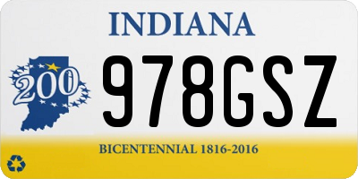 IN license plate 978GSZ