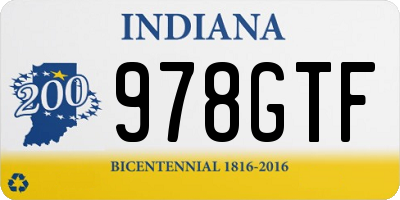 IN license plate 978GTF