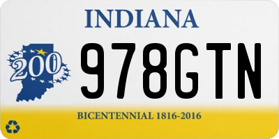 IN license plate 978GTN