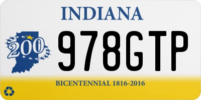 IN license plate 978GTP