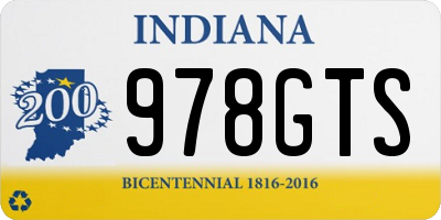 IN license plate 978GTS