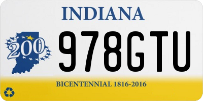 IN license plate 978GTU