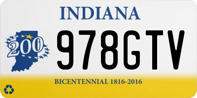 IN license plate 978GTV