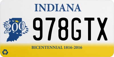 IN license plate 978GTX