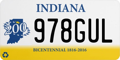 IN license plate 978GUL