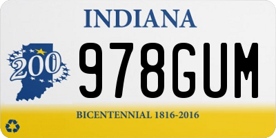 IN license plate 978GUM