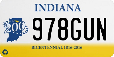 IN license plate 978GUN