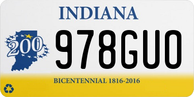 IN license plate 978GUO