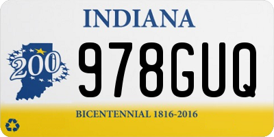 IN license plate 978GUQ