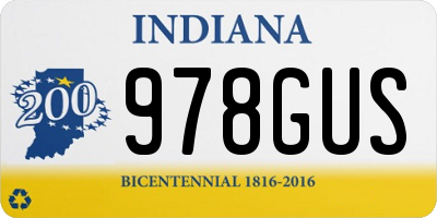 IN license plate 978GUS