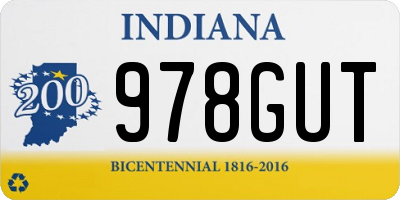 IN license plate 978GUT