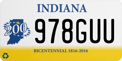 IN license plate 978GUU