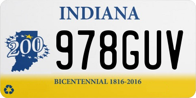 IN license plate 978GUV